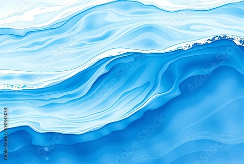 Watercolor Ocean Waves Fluid swirling patterns with varying shad