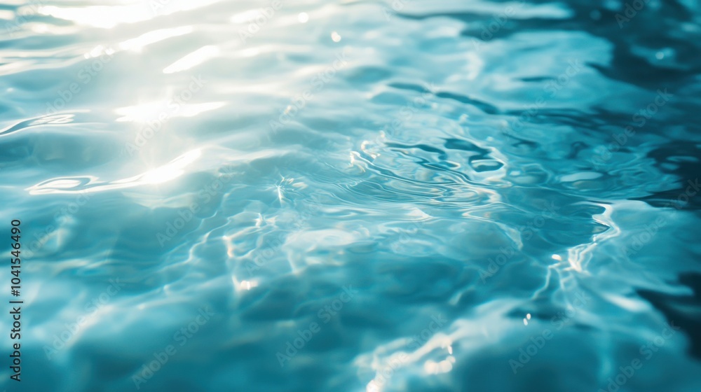 Transparent aqua blue water surface with delicate waves and ripples, glowing in sunlight. Abstract nature background with copy space for skincare product promotions. Transparent aqua blue water surface with delicate waves and ripples, glowing in sunlight. Abstract nature background with copy space for skincare product promotions.