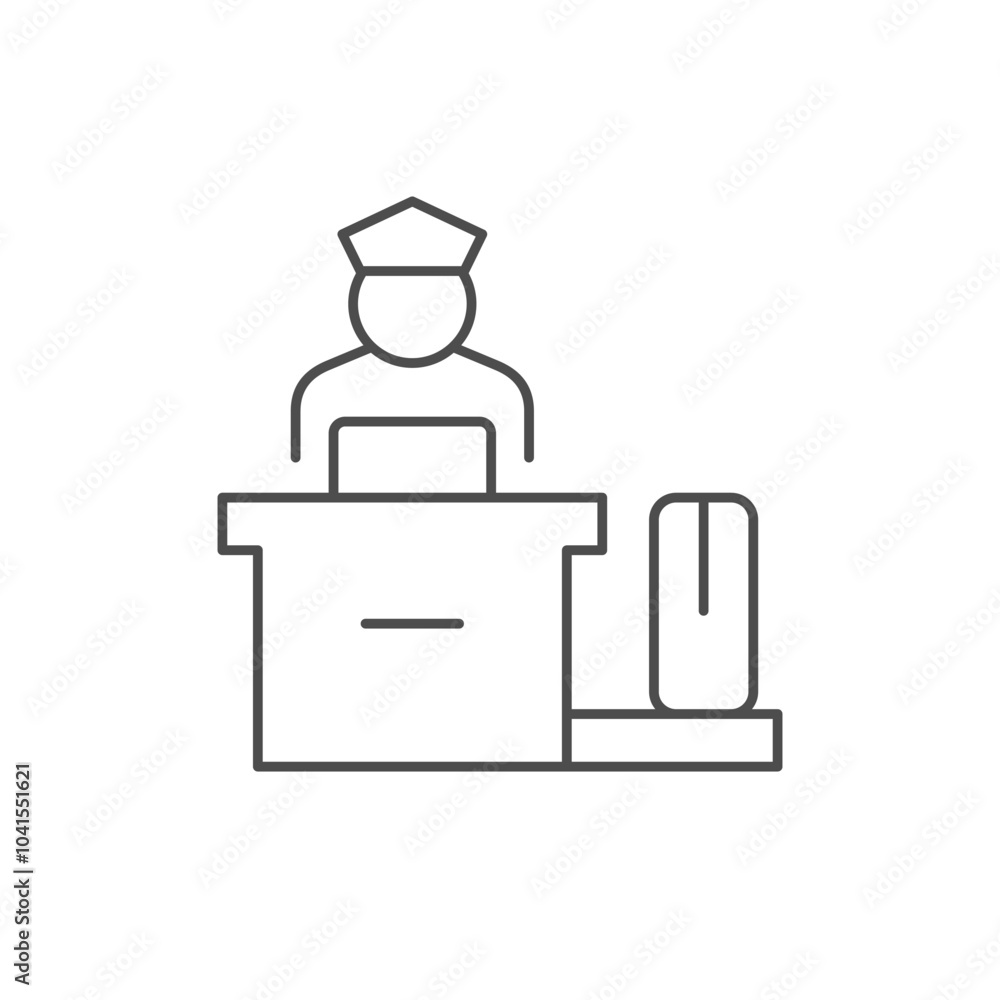 Airport reception line outline icon Airport reception line outline icon