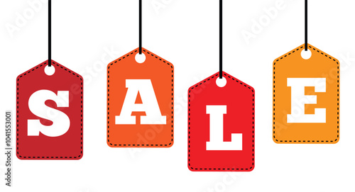 Sale Badges Isolated on White. Sales and retail commerce campaign vector art