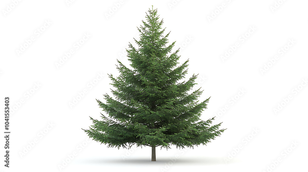 Fototapeta premium Green fir tree isolated on white background