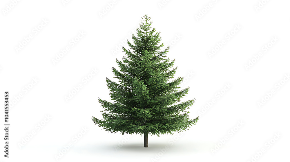 Green fir tree isolated on white background Green fir tree isolated on white background