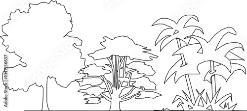 illustration design vector sketch image of tree plants in parks and forests for greening in metropolis