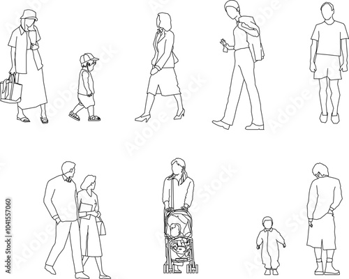 illustration design sketch completeness vector image family activities