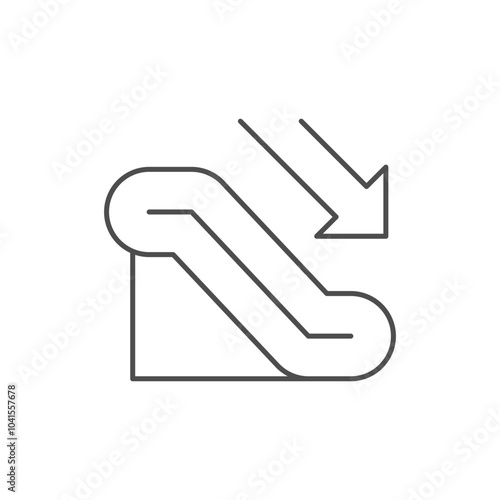 Escalator down line outline icon