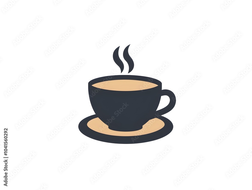 A Bold Icon of a Steaming Coffee Cup Representing a Fresh Morning Brew A Bold Icon of a Steaming Coffee Cup Representing a Fresh Morning Brew
