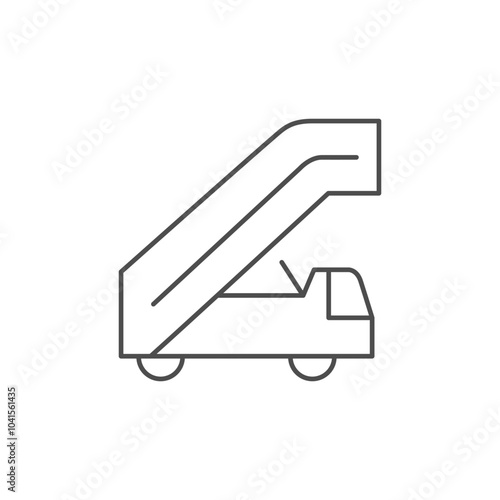 Airplane steps line outline icon