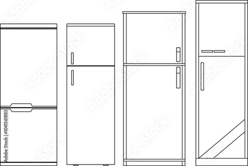 vector sketch image illustration silhouette design of refrigerator for completeness of image