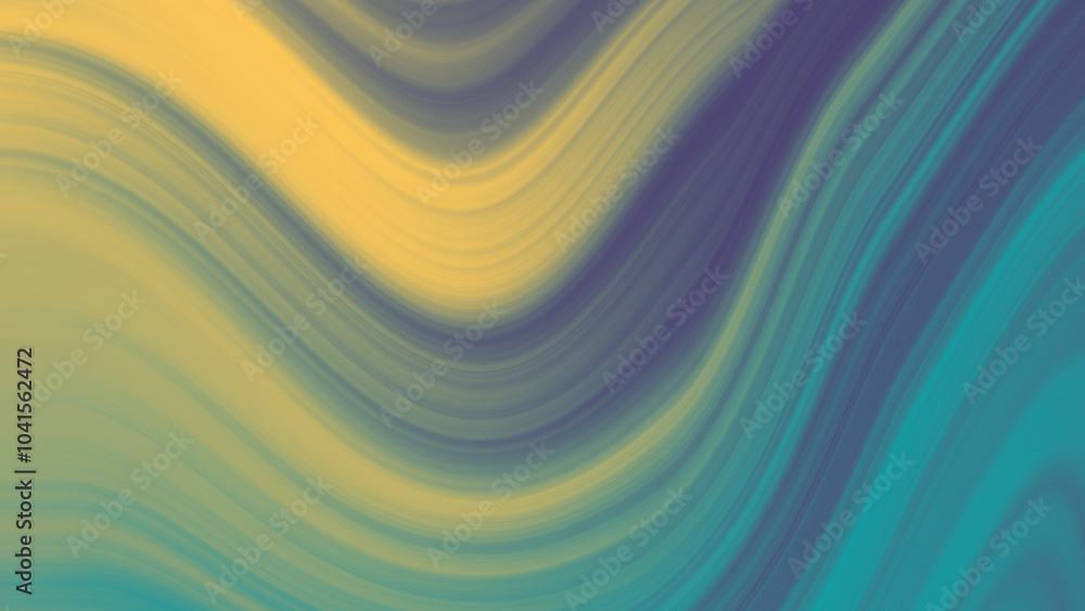 Obraz premium Abstract background with yellow, green, blue, curved lines suitable for modern artistic designs, backgrounds, presentations, branding, and digital wallpapers.