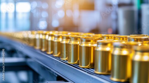 Wallpaper Mural Canned Food Products on Conveyor Belt in Warehouse Torontodigital.ca