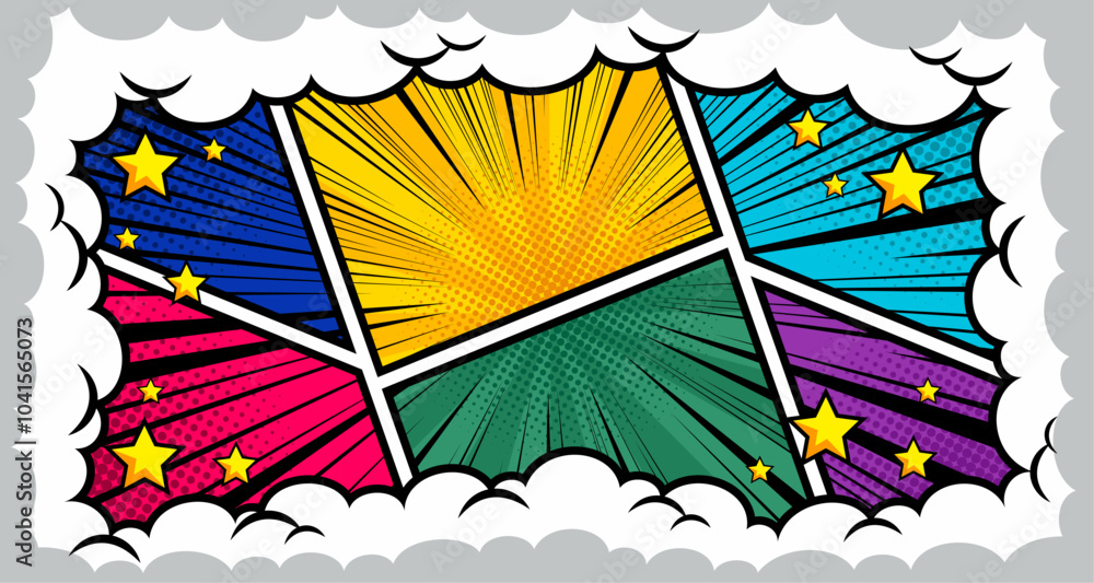 Fototapeta premium Comic background designs with various colors