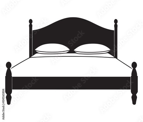 Bed icon vector illustration. Bed silhouette icon