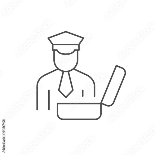 Baggage inspection line outline icon