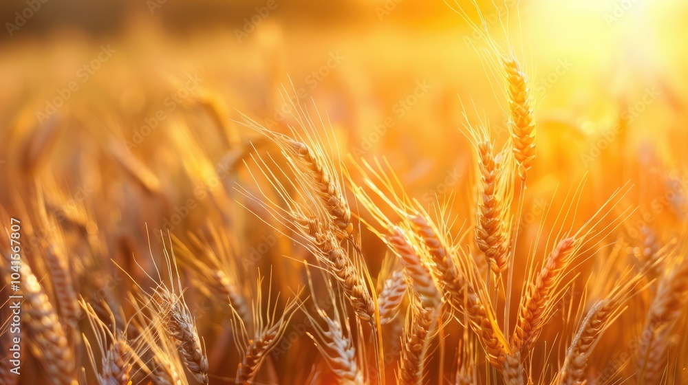 Spike Of Grain In The Sunset Light Grain At Sunset Spike Of Grain In The Sunset Light Grain At Sunset