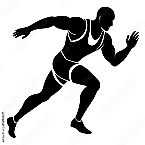 Track and Field Player Silhouette Vector Design.