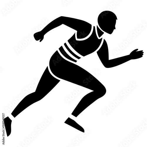 Track and Field Player Silhouette Vector Design.