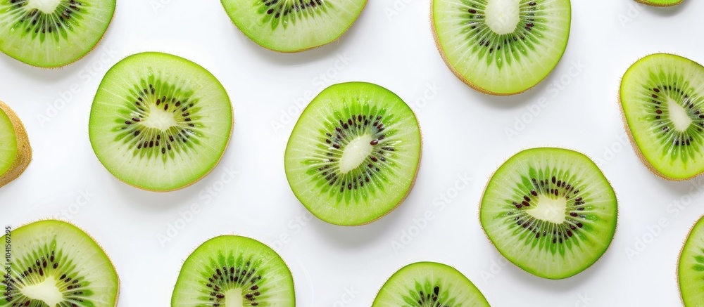 Sliced Kiwi Fruit Isolated On White Background Sliced Kiwi Fruit Isolated On White Background