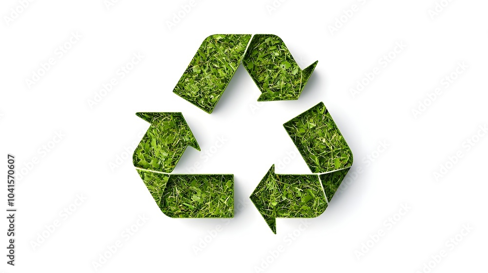 Green Recycling Symbol with Arrows on White Background Representing Sustainability and Environmental Responsibility Green Recycling Symbol with Arrows on White Background Representing Sustainability and Environmental Responsibility