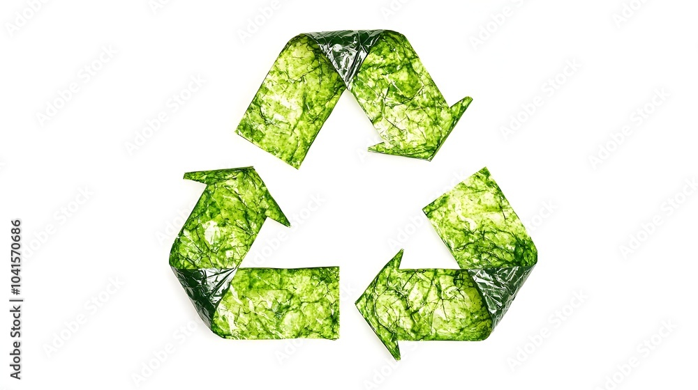 Recycling Icon with Green Arrows Forming Triangle on White Background Symbolizing Environmental Responsibility Recycling Icon with Green Arrows Forming Triangle on White Background Symbolizing Environmental Responsibility