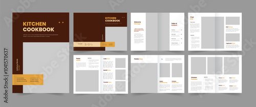 kitchen cookbook design, recipe book layout design, food magazine Template, cookbook design 