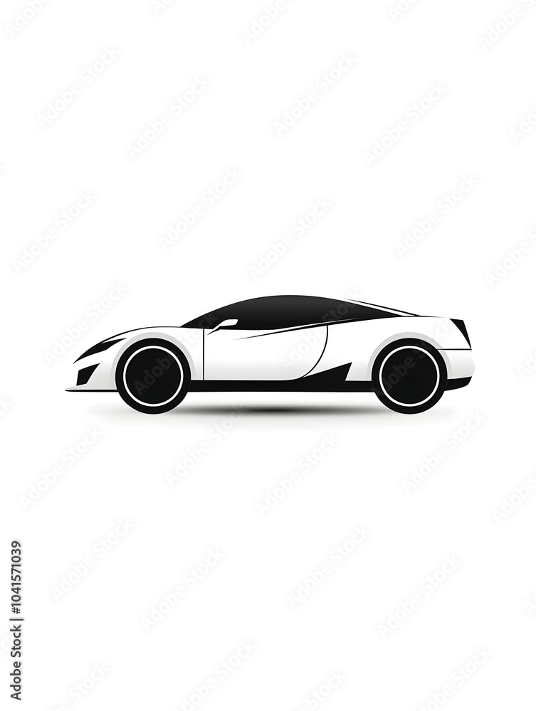 Minimalist Car Icon With Clean Lines and Sharp Edges on Isolated White Background Minimalist Car Icon With Clean Lines and Sharp Edges on Isolated White Background