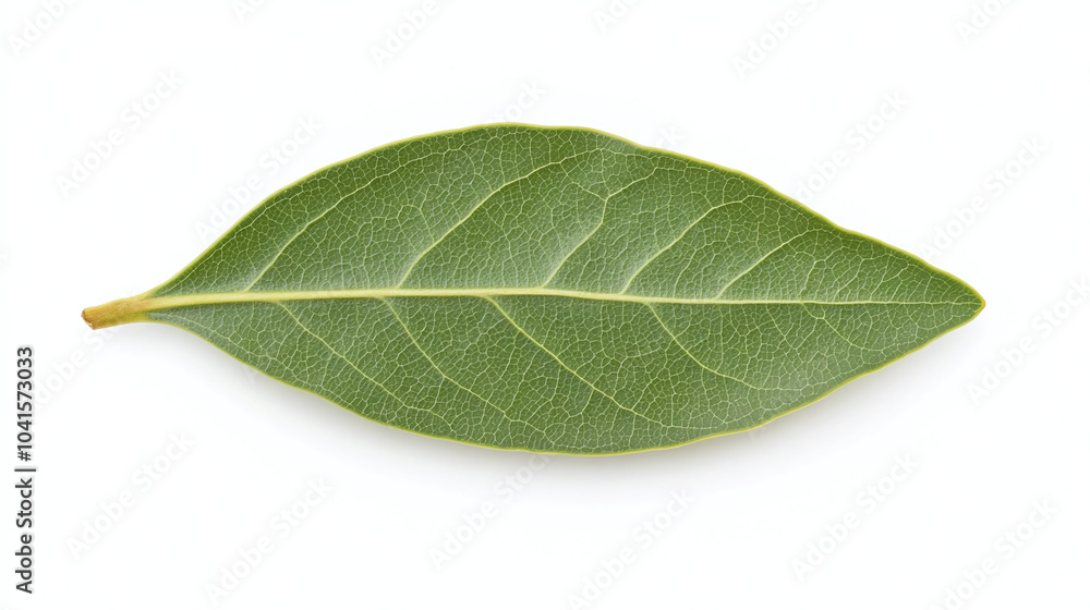 Close-up of a Single Bay Leaf on White Background Close-up of a Single Bay Leaf on White Background