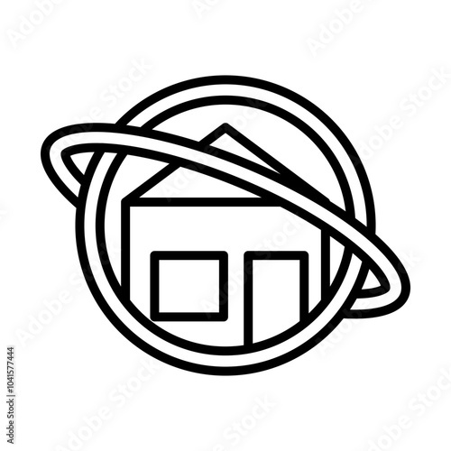 Space Colonization line icon