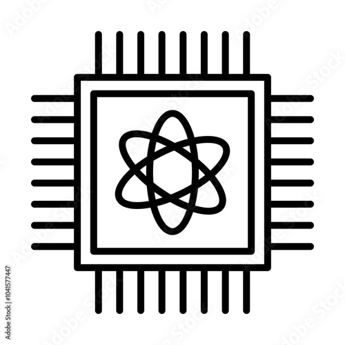 Quantum Computer line icon