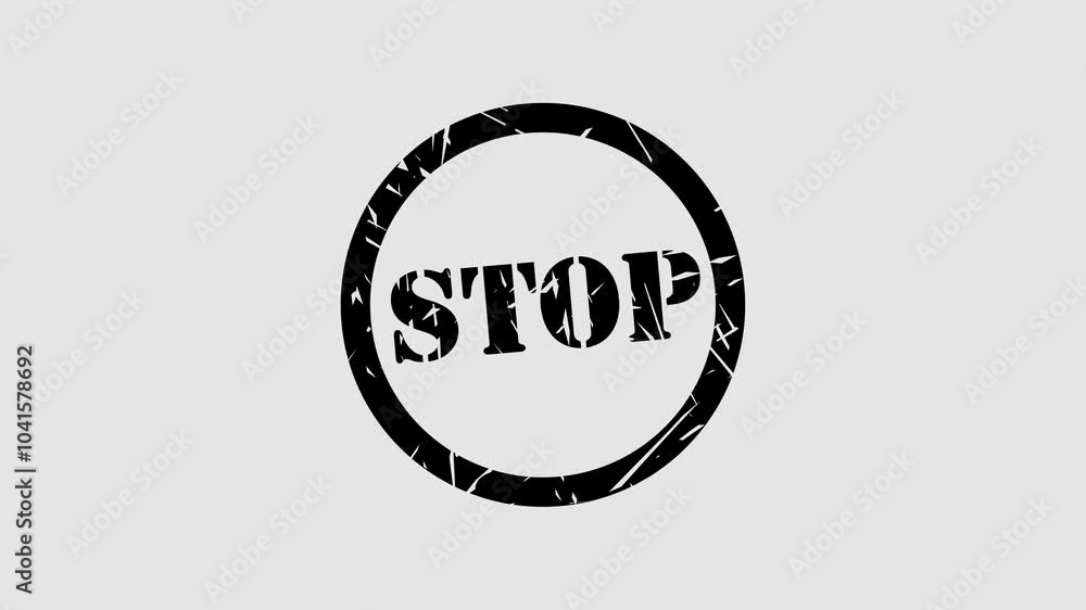 Stop stamp sign in grunge style graphic animation. Alpha channel. Transparent background motion design. 4K resolution Stop stamp sign in grunge style graphic animation. Alpha channel. Transparent background motion design. 4K resolution