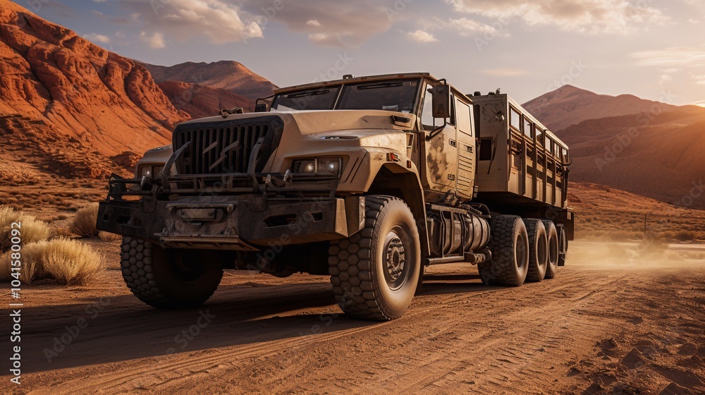 Military patrol car on sunset background. Army war concept. Silhouette of armored vehicle with gun in action. Decorated. Selective focus Military patrol car on sunset background. Army war concept. Silhouette of armored vehicle with gun in action. Decorated. Selective focus