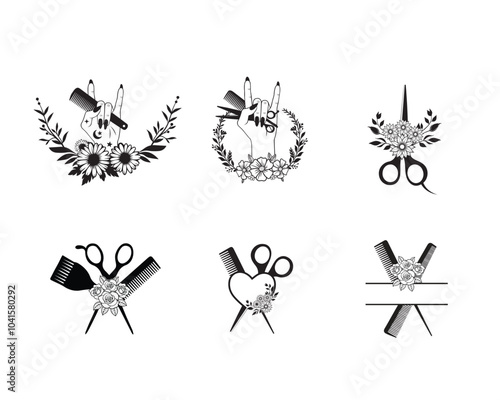 Hair Hustler Clippers Clipart Design - Hair hustler Vector illustration in black and white