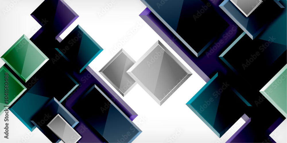 Glass toy style square shapes abstract design. Vector Illustration For Wallpaper, Banner, Background, Card, Book Illustration, landing page Glass toy style square shapes abstract design. Vector Illustration For Wallpaper, Banner, Background, Card, Book Illustration, landing page