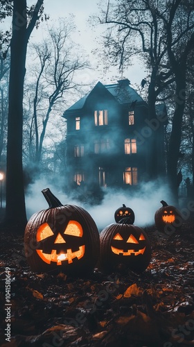 Wallpaper Mural Spooky Halloween Night: Eerie Background for Your Social Media Posts Torontodigital.ca