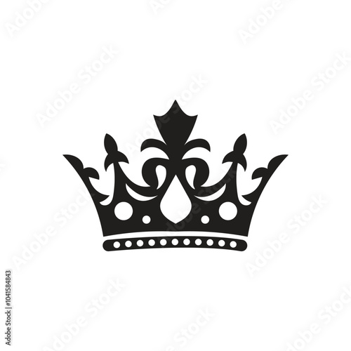 crown icon isolated on white background, Royal king crown queen princess tiara diadem prince crowns silhouette logo vector illustration