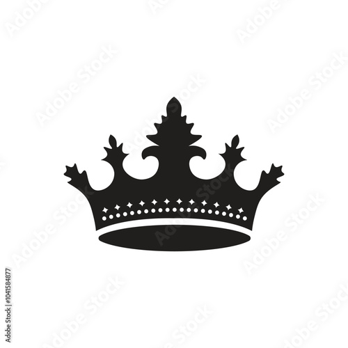 crown icon isolated on white background, Royal king crown queen princess tiara diadem prince crowns silhouette logo vector illustration