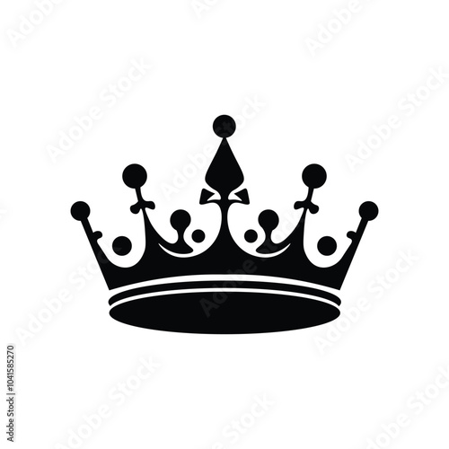 crown icon isolated on white background, Royal king crown queen princess tiara diadem prince crowns silhouette logo vector illustration
