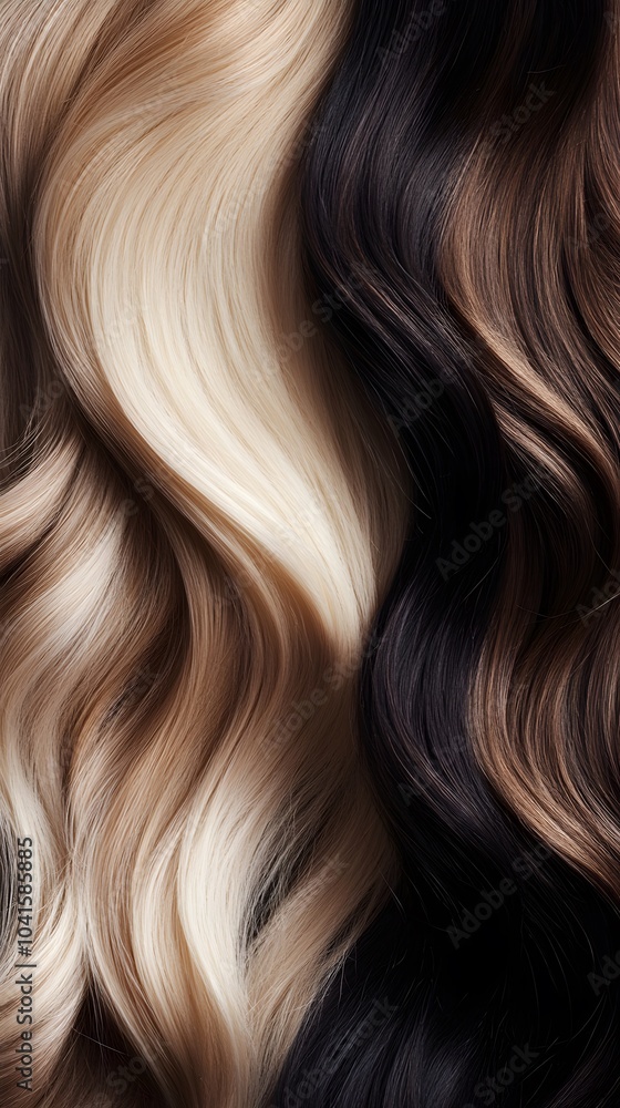 Fototapeta premium Blonde Brown and Black Hair Texture Background