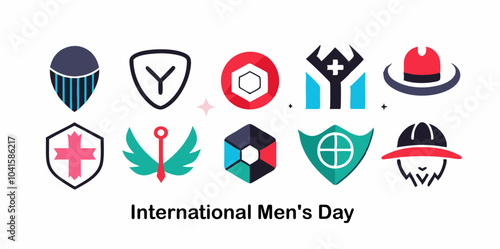International men's day symbol collection for creative design projects