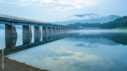 Wallpaper Mural 朝霧に包まれた愛知揚水ダム Torontodigital.ca