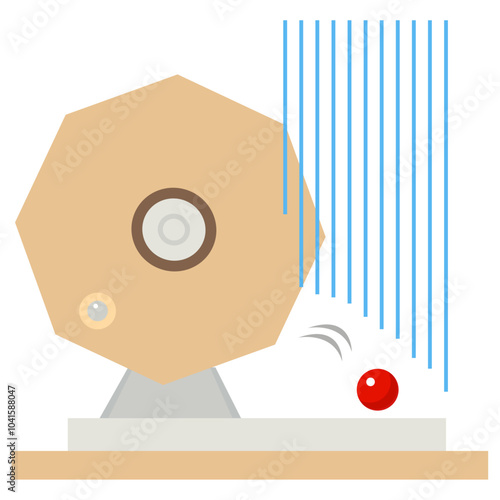 福引の抽選器とベルと玉のイラスト素材　ベクター