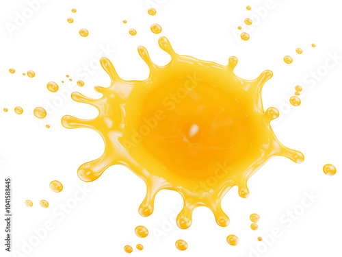 orange juice splash isolated on a white background. 3d render