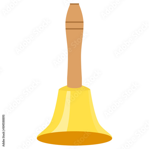 福引の抽選機に使える金色のベルのイラスト素材　ベクター