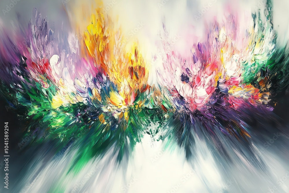 Fototapeta premium Vibrant abstract artwork featuring dynamic splashes of color and fluid motion, evoking emotional depth and artistic expression.