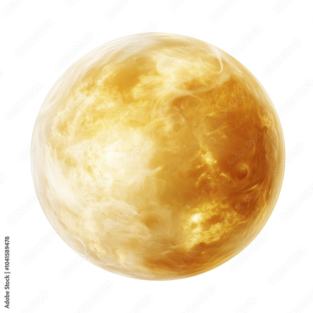 Venus soft yellow planet with thick clouds swirling around it isolated on transparent background Venus soft yellow planet with thick clouds swirling around it isolated on transparent background