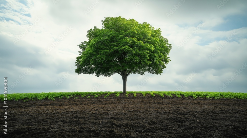 Obraz premium Old Tree and New Saplings