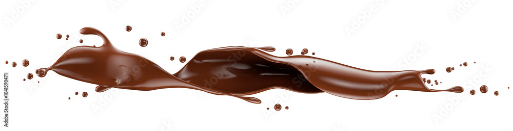 Obraz premium chocolate splash isolated on a white background. 3d render