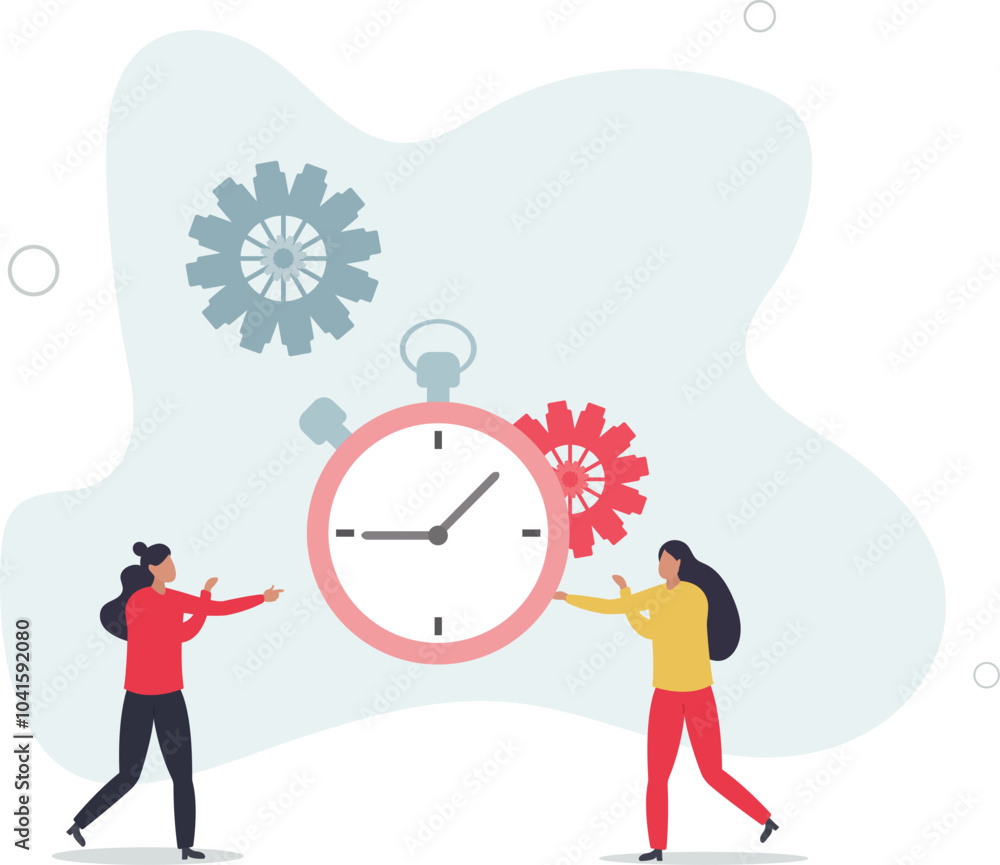 Efficiency or productivity, manage resources and time to optimize best work result,flat design with people. Efficiency or productivity, manage resources and time to optimize best work result,flat design with people.