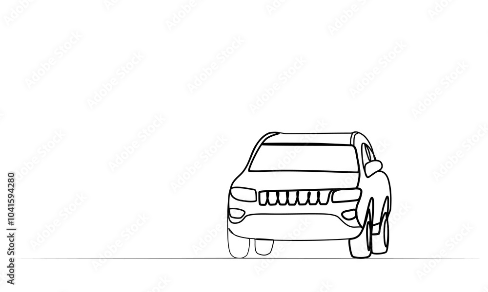 Obraz premium continuous line drawing of car. vector illustration