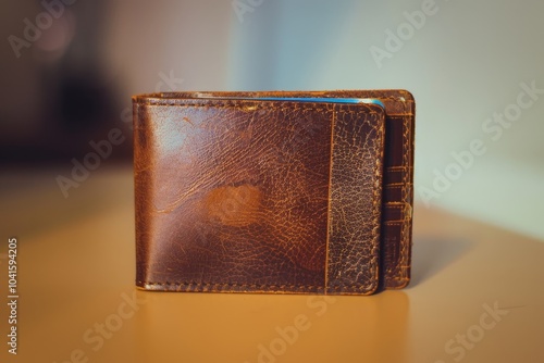 An underweight wallet symbolizing buying power diminished by inflation ,A wallet showcasing an assortment of credit cards within its compartments. photo