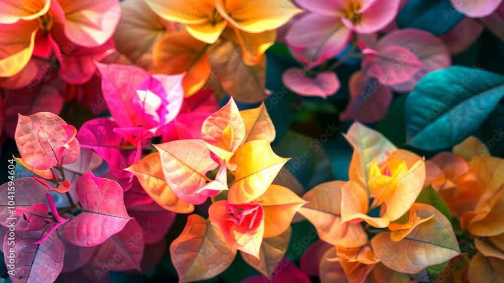 A close-up of colorful Bougainvillea flowers in full bloom A close-up of colorful Bougainvillea flowers in full bloom